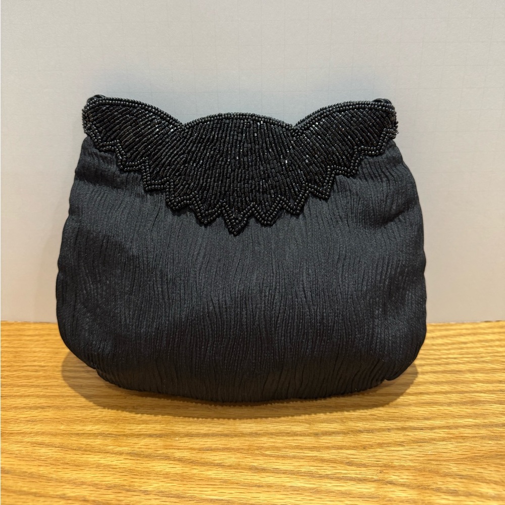 Vintage Elegant Black Beaded Women's evening Bag